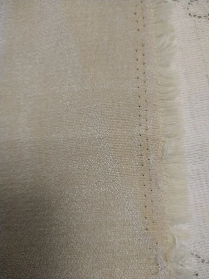 REMNANT Chenille Velvet Ivory Upholstery Fabric 47" long x 31" wide PLUS More - Image 3 of 4