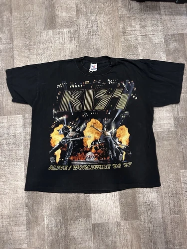 KISS T Shirt Rock 96-97 Alive Worldwide Tour Concert Siz Vintage vintage concert t-shirt, vintage, size XL, single stitch, B+ condition