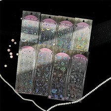 8Pack Holographic Glitter Sticker Material Set 3D Shape Frame Stickers for
