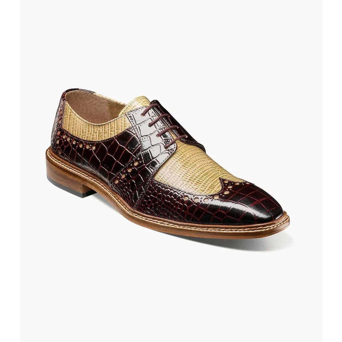 Stacy Baldwin 11.5 D Green Leather Croc Cap Toe Lace Up Dress  Tuxedo Shoes TMW_40YD_05_STACY_ADAMS_DRESS_  main image 2