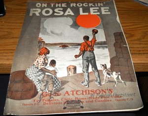 1917 AFRICAN-AMERICAN COMPOSER SHEET MUSIC On The Rockin Rosa Lee Advertising