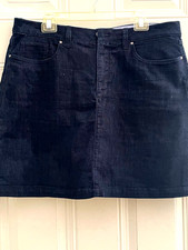 Croft  Barrow Skort Womens 16 Dark Blue Wash Denim Effortless Stretch Pull On