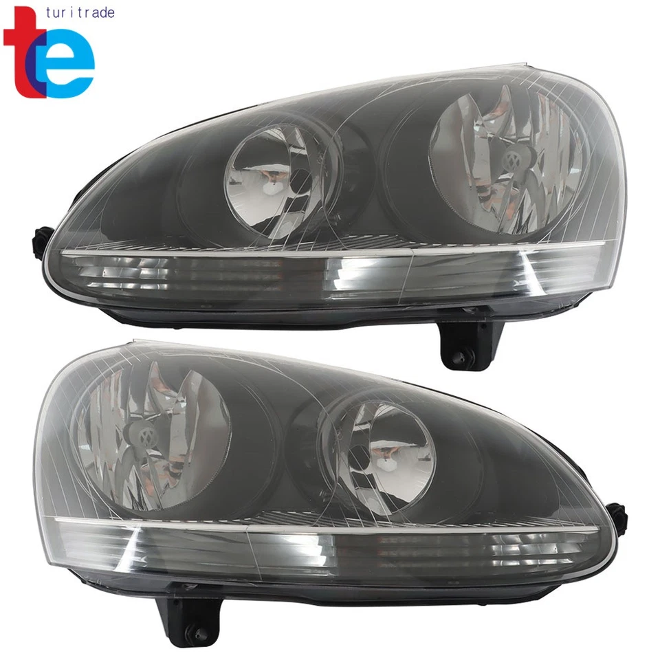 Headlight For Volkswagen Rabbit 2006-09&Jetta 05-10 Halogen Lamps Right&Left - Image 3 of 4