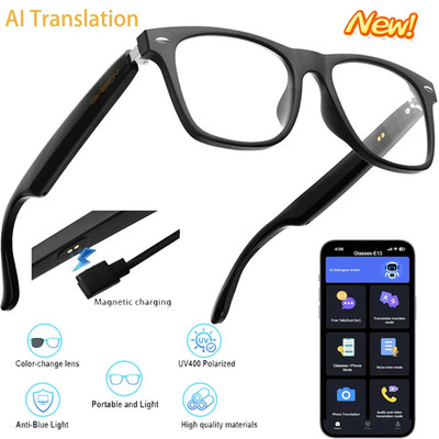 AI Smart Glasses Bluetooth Call Voice Assistant Music Translate Men&Women Travel