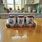 Vintage ORIGINAL BOX Hazel Atlas Set 3 Salt Pepper Sugar Shakers Dutch Boy Girl