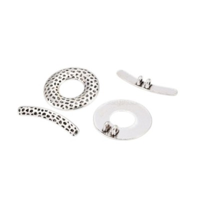Tibetan style Antique Silver  toggle set 31mm 1.5mm hole lead and nickel free