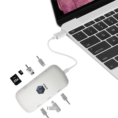 USB C HUB-4K HD-SD Card-SD Card-USB-Mac-Windows-Splitter-Nintendo-Phone Mirror