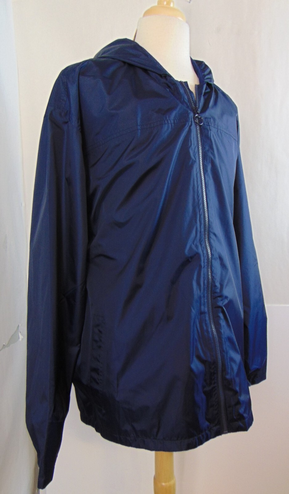 NEW Lands' End Men's Full Zip L/S Windbreaker Sz XXL/T 50 52 Navy