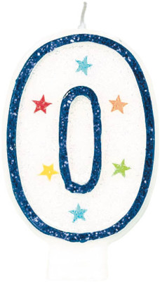 Amscan Blue Glitter Number Candle White Premium Birthday Cake Candle Party 1 2 5
