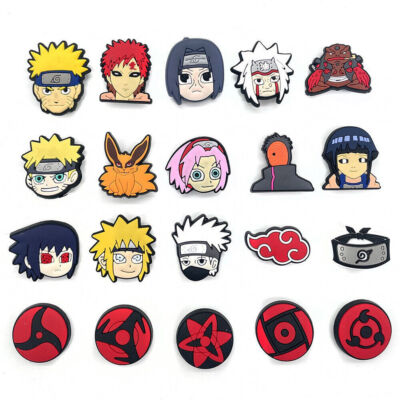 20stk Pack Naruto Anime Shuhe Charm Shoe Charms Schuhstecker für Gartenclogs DE