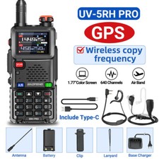 1Pcs Baofeng 5RH PRO GPS Walkie Talkie Multi Band Two Way Radio Air Duct Headset