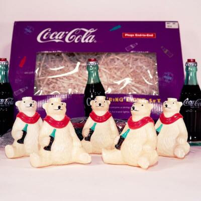 1997 Coca-Cola String Lights Polar Bears & Bottles Tested New In Box