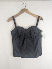 Vtg NOS Corset Bra Shapewear 42C Blk Empire Intimates Drag