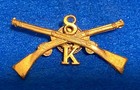 U.S. Army WWI 8th Infantry Regiment Co. K Officers Collar Insignia — photo 1