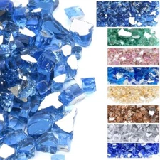 1/2 Inch Fire Glass Reflective Tempered Fireglass Cut Crushed FireGlass for F...