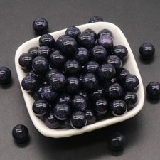 100pcs 12mm Natural Blue Sand Stone Round Ball Shape No Hole Beads