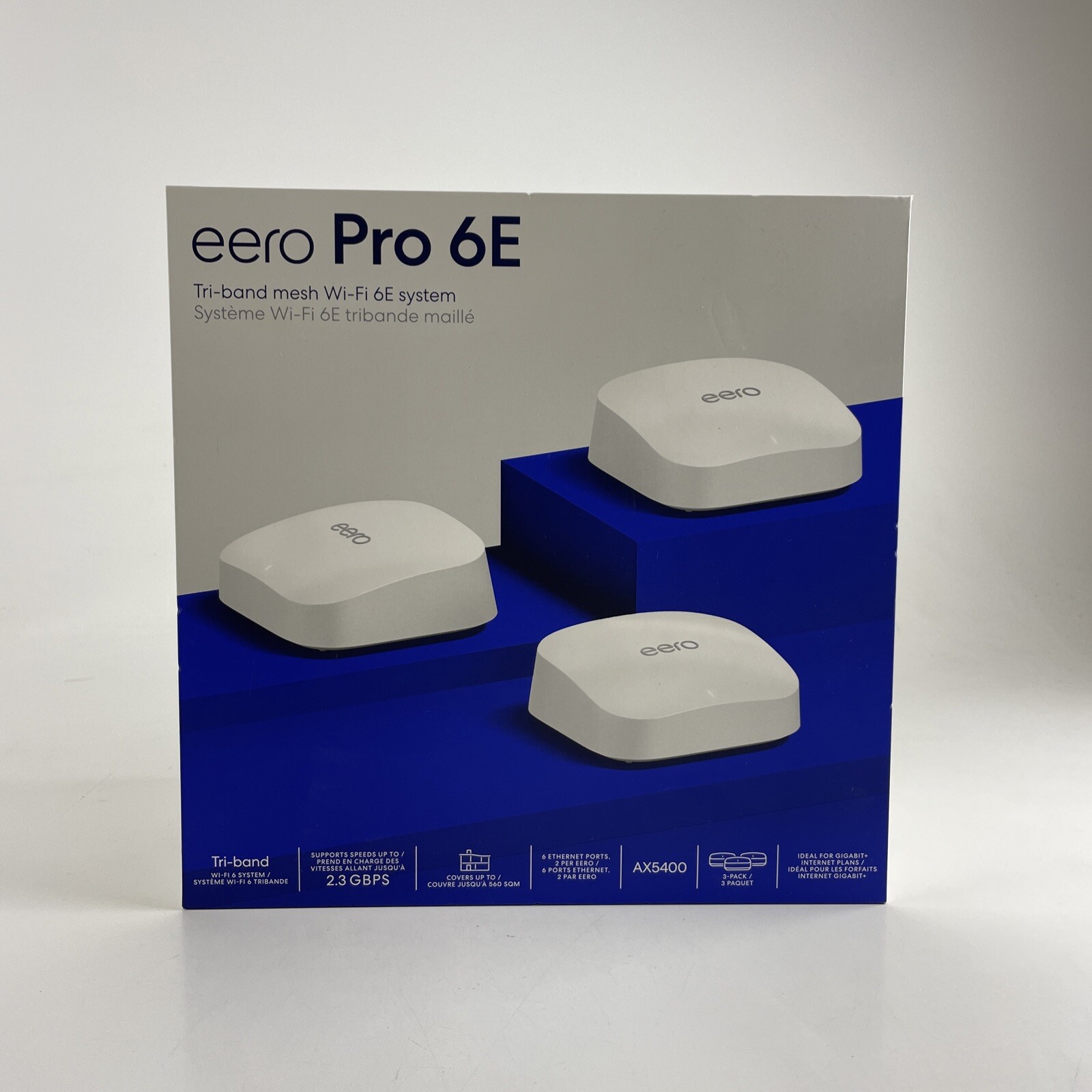 eero Pro 6E Tri-Band Whole Home Mesh Wi-Fi 6E System (S010312) - 3 Pack