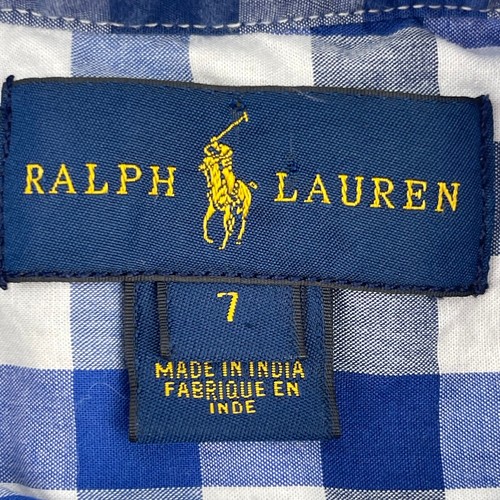 Ralph Lauren Button Down Shirt Checkered Long Sleeve Blue White Size 7 - Picture 4 of 6