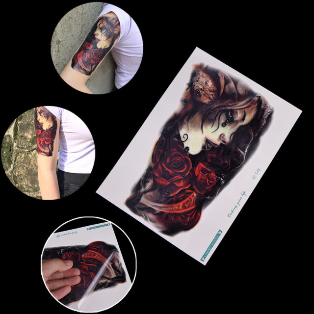 Makeup Girl Tattoo Arm Body Art Waterproof Temporary Tattoo Sticker_de