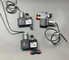 Lot of 3- Parker MKH0N BH53A - 120v - Pneumatic Solenoid Valves with Fittings