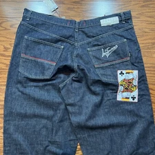 Vtg Gilmar Ice Jeans Iceberg Men’s SIze 42 Baggy Wide Leg Dark Wash ￼Italy NOS