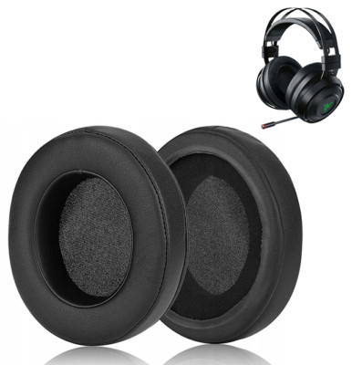 2x Ersatz OHRPOLSTER für Razer Nari/Kraken/Kitty/TE Schwarz Kopfhörer