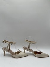 Women  s Badgley Mischka Esmeralda Embellished Pointed Toe Pump White Size 7