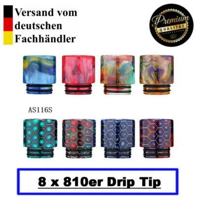Drip Tip BOX Mundstücke 810er Verdampfer e-Zigarette Resin Driptip 810