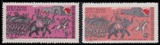 Vietnam du NORD N°710/711** Tay, 1971 North Vietnam 625-626 Elephants MNH