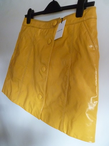 Coach Patent Leather Miniskirt UK SIZE L 32" CS489 New Stunning Rare Tagged - Picture 9 of 24
