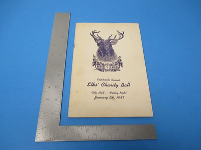 18th Annual Elks' Charity Ball Program January 24 1947 Keene New Hampshire S2443