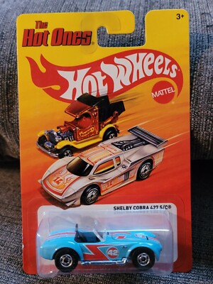 Rare! Hot Wheels ''The Hot Ones'' Shelby Cobra 427 S/C Blue Carded w/Protector