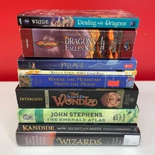 Lot of 9 Fantasy Adventure Books Novels Mixed Authors 2 Hardcovers 7 Paperbacks