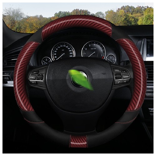 Cubierta Volante Coche Coche Gris Cuero Universal Cómoda 15"/38CM - Imagen 8 de 8