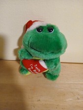 Christmas Russ Plush Stuffed Frog Toy "Santa I've Been Good"  5 1/2" tall