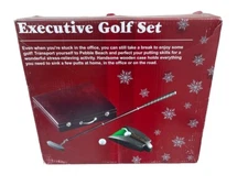 Executive Home Office Indoor Practice Golf Putter Set W/Putting Balls Battery Op