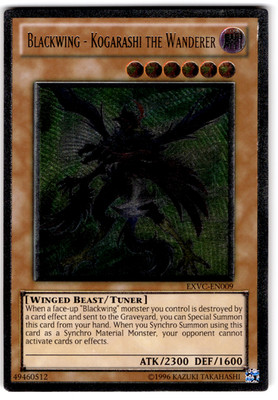 YUGIOH SCHWARZFLÜGEL - KOGARASHI DER WANDERER ULTIMATE RARE EXCELLENT EXVC-DE009