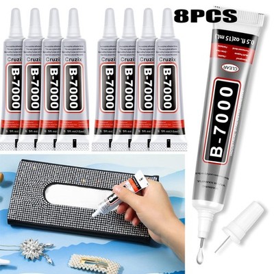 8Pcs B-7000 Glue Clear with Precision Tip 15ml Strong Bond Glue For Phone Repair