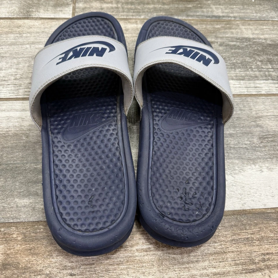 Nike Benassi Midnight Azul Marino y Gris Slides Nike Azul Marino Sin Cordones Zapatos para Hombre Talla 10” Foto 4 de 4