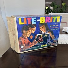 Hasbro Lite-Brite Classic Toy with Box, Color Pegs, and Picture Sheets