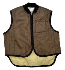 Vintage Hunting Fish Ted Williams Vest XL Brown Sears Roebuck 80s USA Quilted