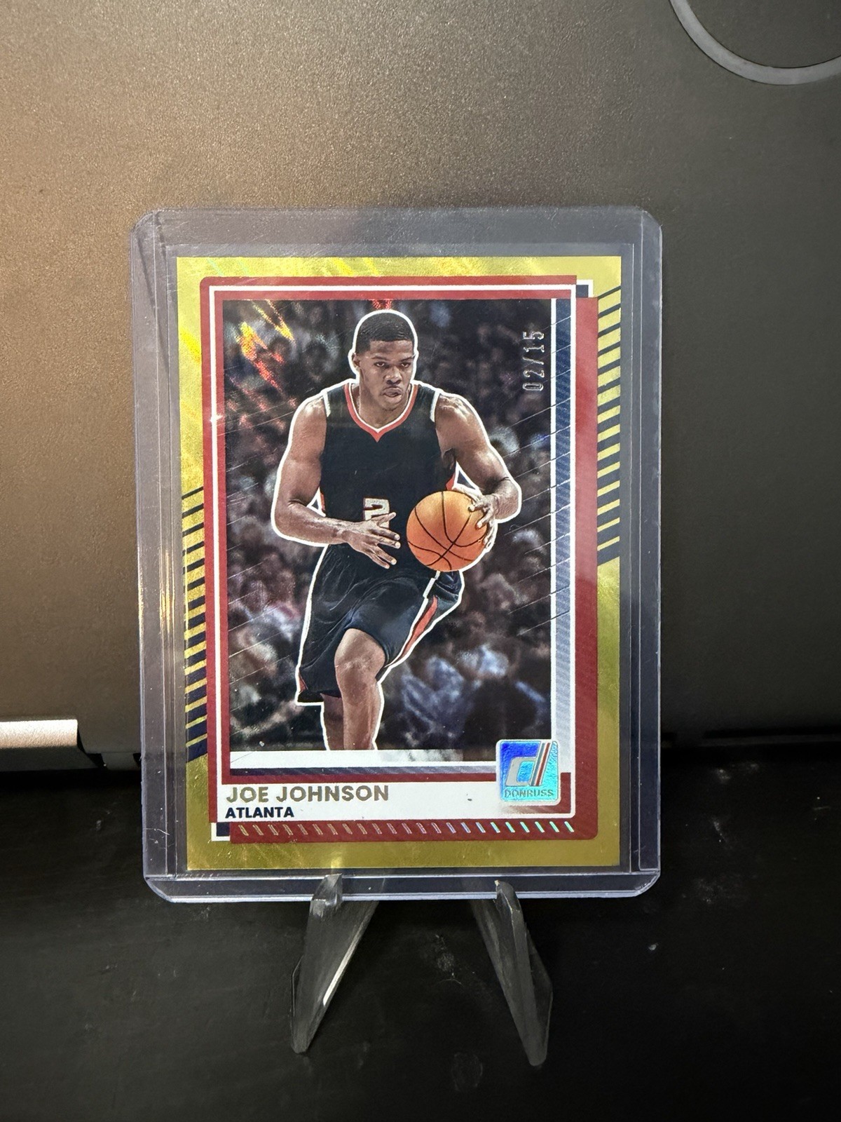 2025-26 Donruss Basketball Joe Johnson Yellow Lava #02/15 Jersey Number Hawks