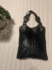 Black Leather crocodile Embossed Bag With Contrast Lining New Quirky Design