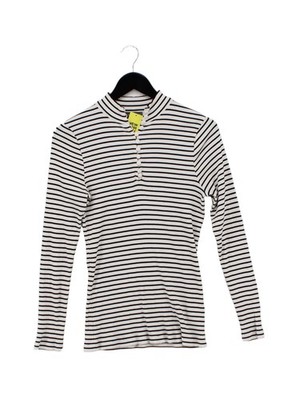 Neuwertiges Samt Damen Top L weiß Baumwolle mit Elasthan Basic