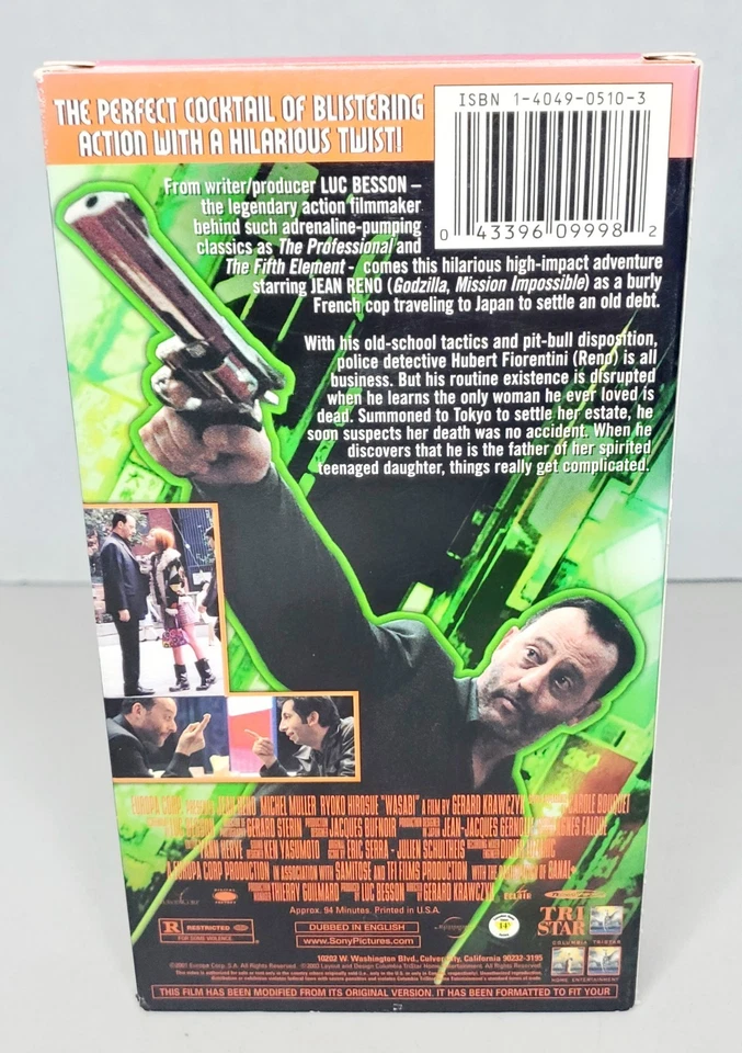 Wasabi (VHS, 2003, English Dubbed) Jean Reno~RARE French Import Luc Besson Movie - Image 4 of 4