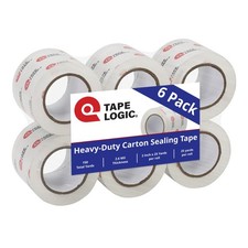 Heavy Duty Packing Tape with Dispenser 6 Refills   2.6 Mil Thick Clear Ship...
