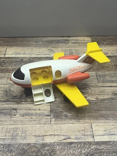 Vtg 1980 Fisher Price Little People Airplane Jetliner Plane Toy #182
