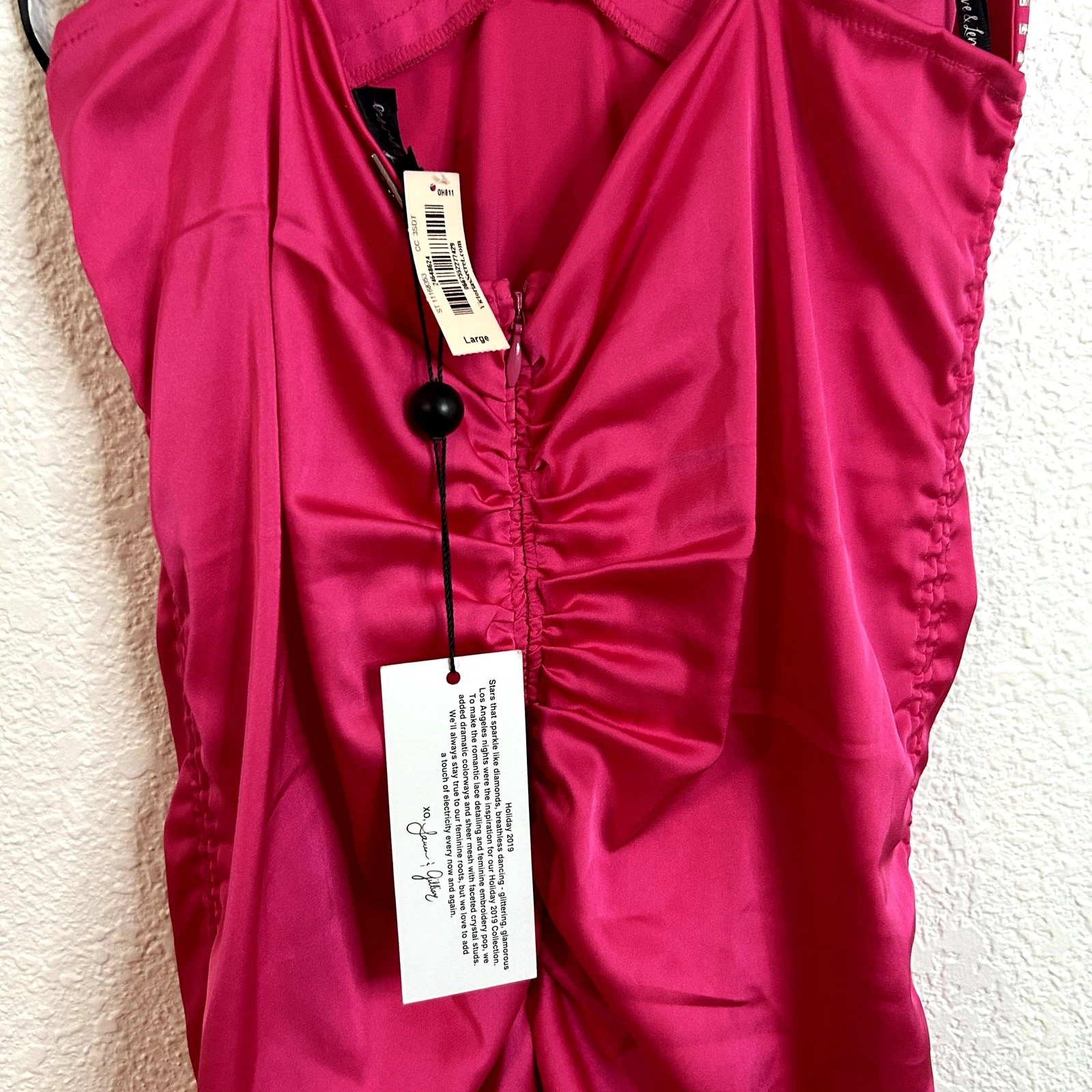 UNDERCOVER Mini abito nuovo con etichette For Love & Lemons for Victoria’s Secret Mirage strass increspato