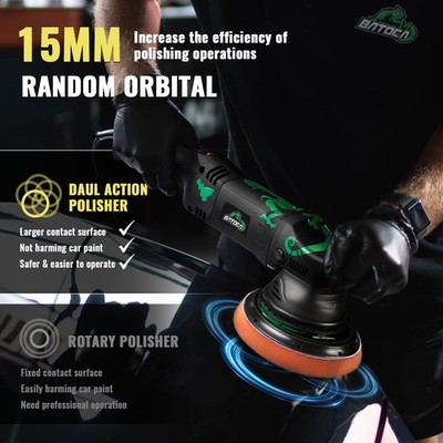 BATOCA 2026 New Dual Action Polisher, 15mm Random Orbital Car