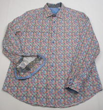 Robert Graham Mens Colorful Abstract Button Shirt Flip Cuff Sz Large
